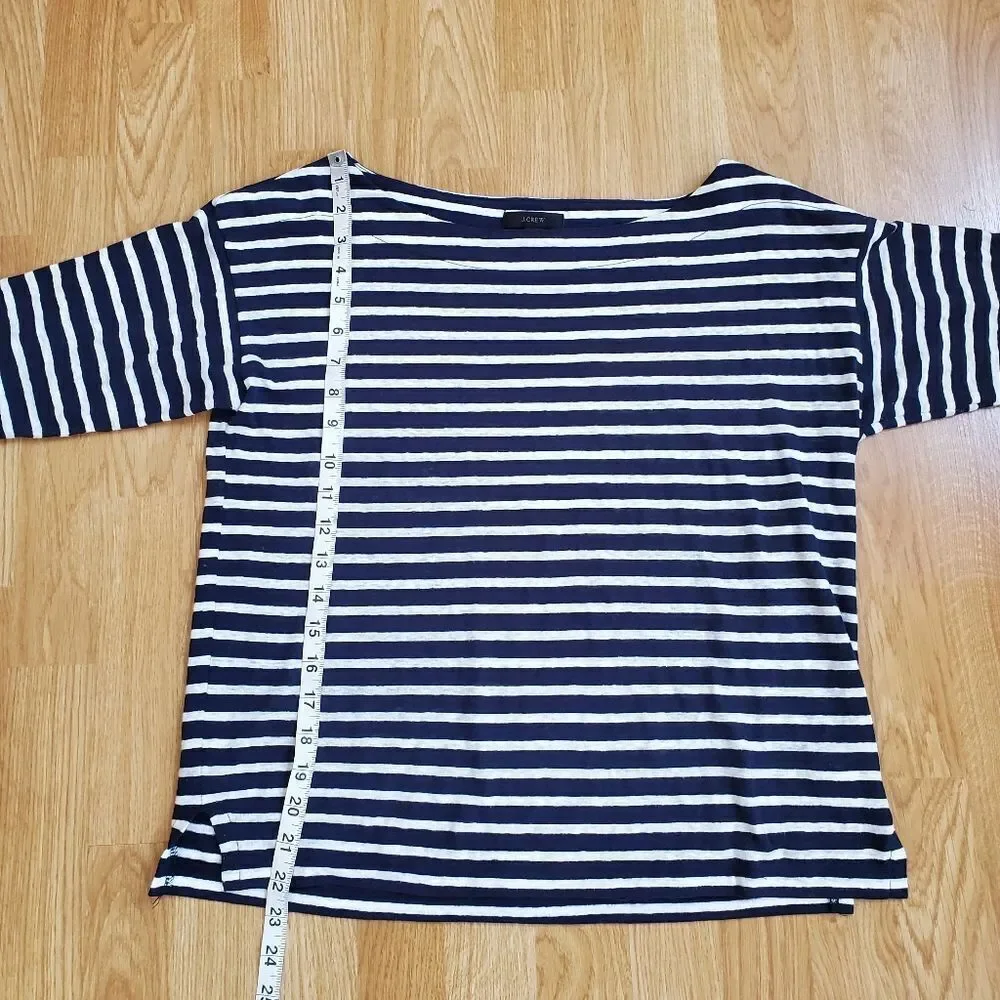 🌹 J. CREW 🌹 3/4 Sleeve Striped Boxy Tee - [Small]
